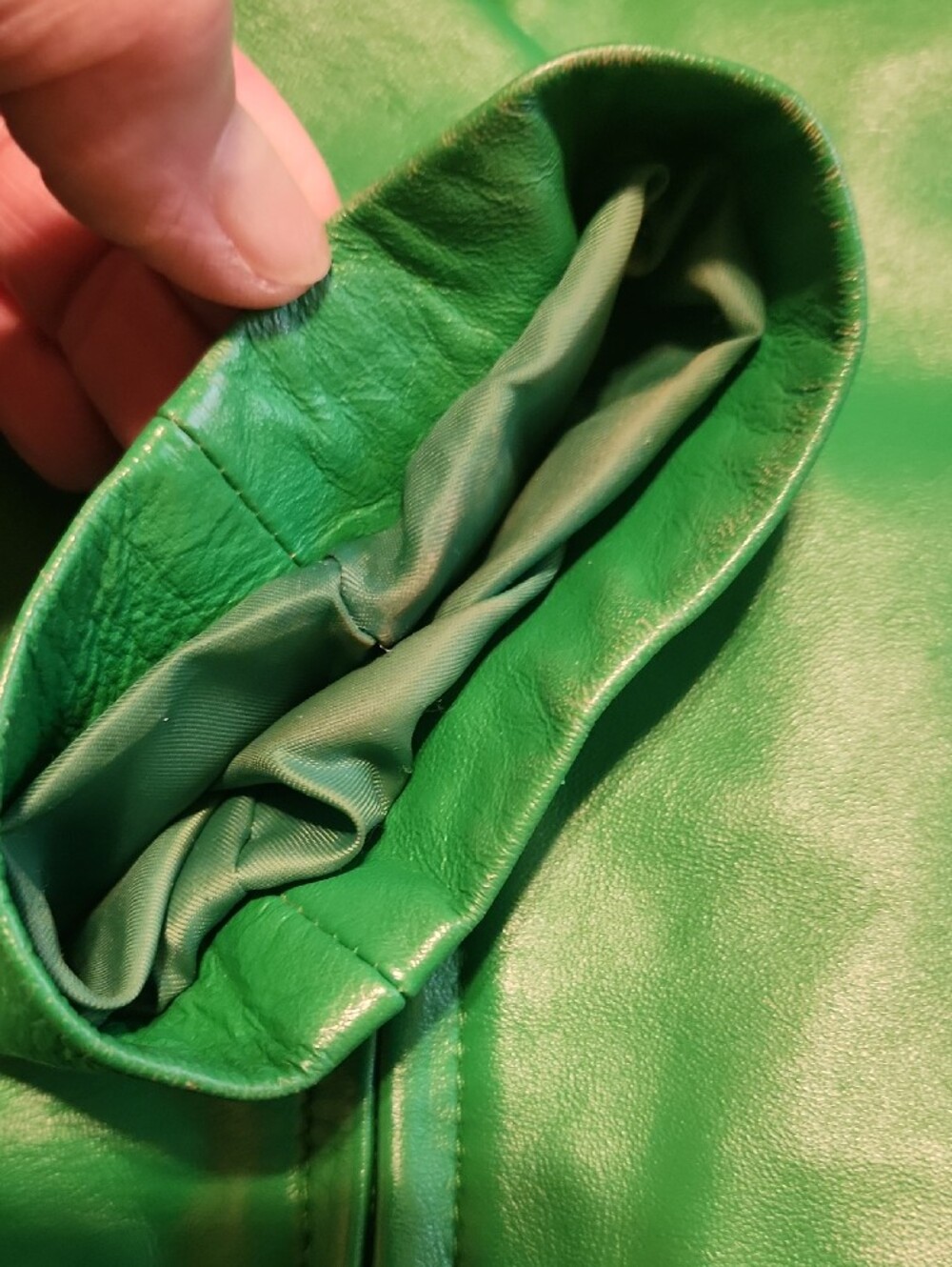 Yvonne Marie Vintage Green Lamb Leather Jacket, 8 - Picture 10 of 14